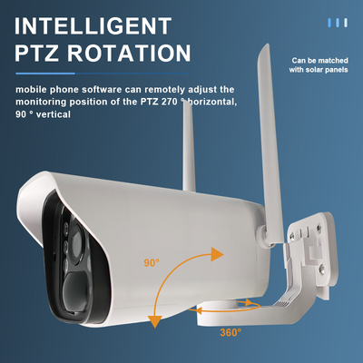 Camera an ninh năng lượng mặt trời ngoài trời Pin không dây được cung cấp năng lượng 1080p tại nhà WiFi Tiêu điểm Màu sắc nhìn ban đêm Camera IP66 PTZ